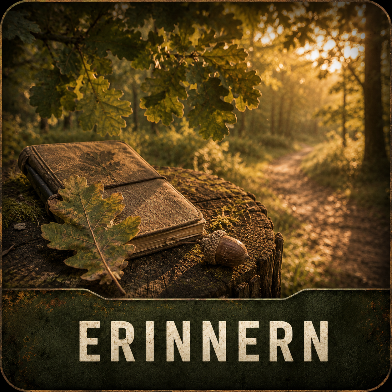 Erinnern – Naturbewusstsein, Eiche, Notizbuch und Heimatgefühl